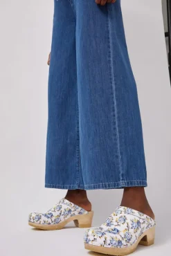 Old School Clog on Mid Heel in Blue Rose Patent^No.6 Store Discount