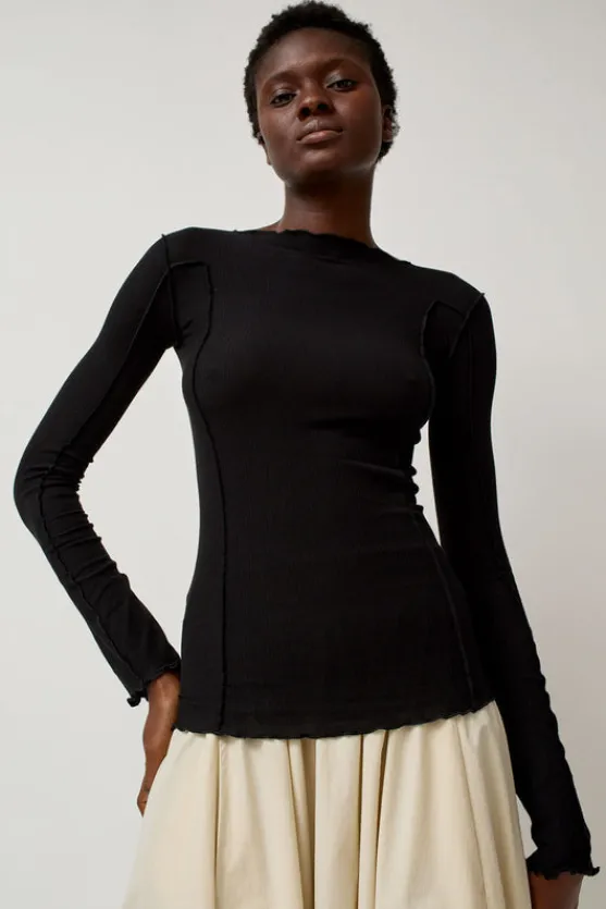Omato Long Sleeve Top in Black^No.6 Store Discount