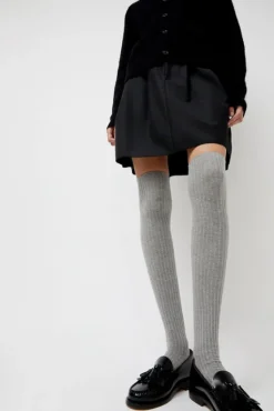 Overknee Socks in Grey Melange^No.6 Store Sale