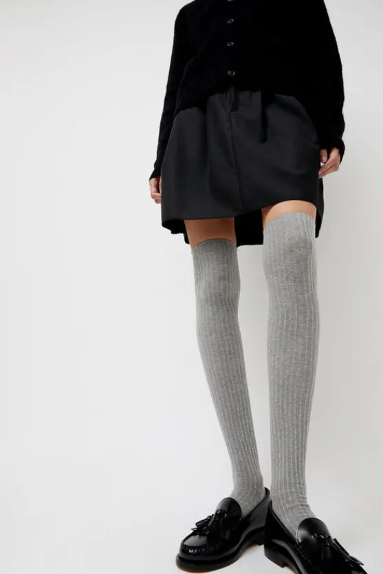 Overknee Socks in Grey Melange^No.6 Store Sale