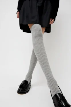 Overknee Socks in Grey Melange^No.6 Store Sale