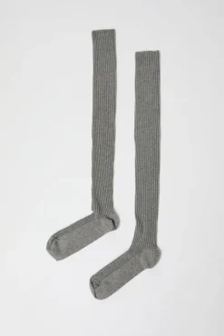 Overknee Socks in Grey Melange^No.6 Store Sale