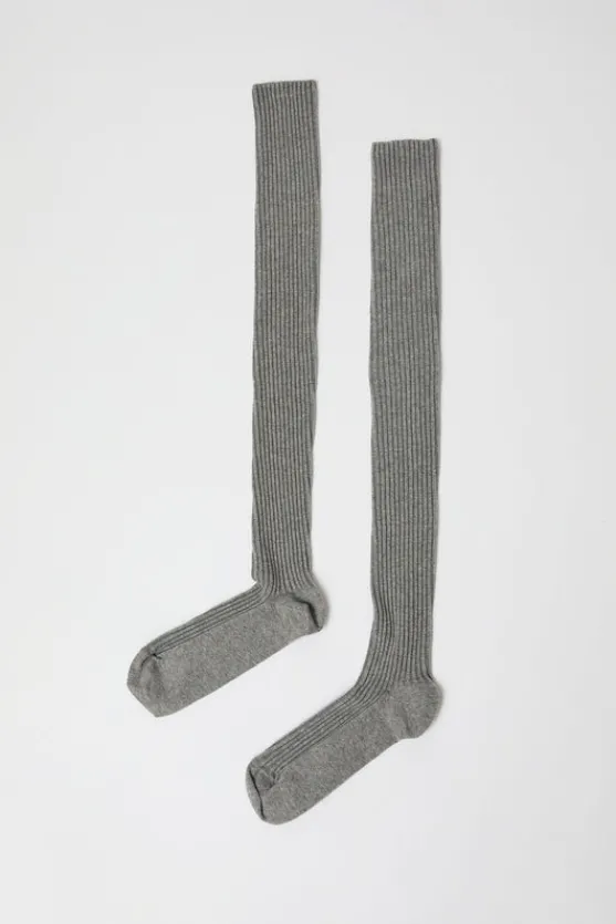 Overknee Socks in Grey Melange^No.6 Store Sale