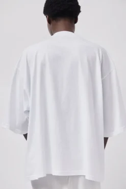 Oversized T-Shirt with Sequins in White^No.6 Store Hot