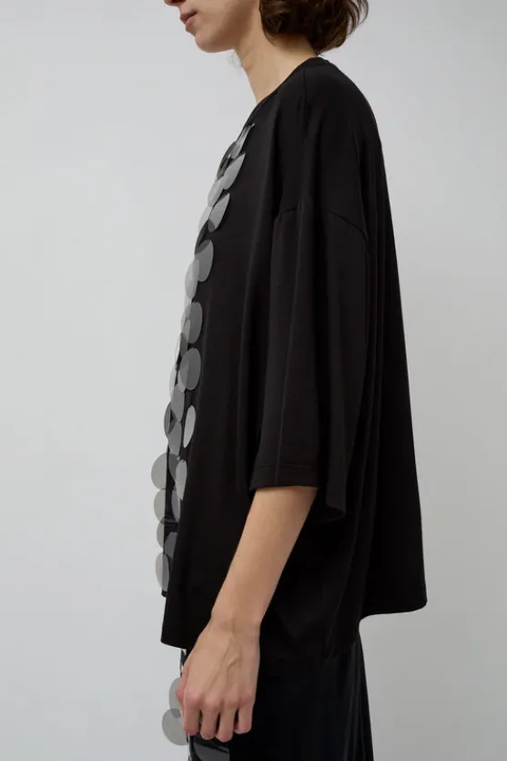 Oversized T-Shirt with Sequins in Black^No.6 Store Discount