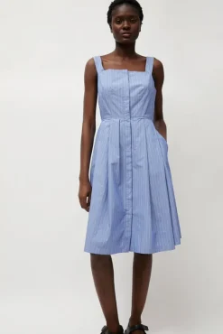 Party Dress in Wedgewood and White Stripe^No.6 Store Hot