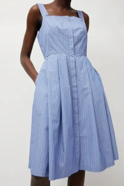 Party Dress in Wedgewood and White Stripe^No.6 Store Hot