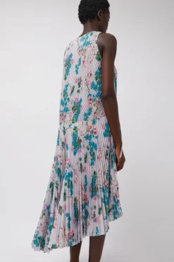 Pleated Asymmetric Sleeveless Dress in Floral^No.6 Store New