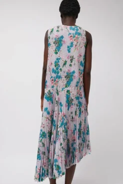 Pleated Asymmetric Sleeveless Dress in Floral^No.6 Store New