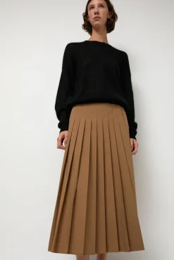 Pleated Wrap Skirt in Khaki^No.6 Store Best