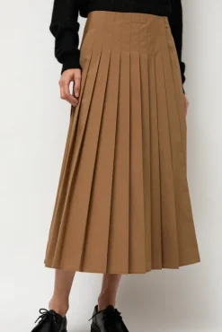 Pleated Wrap Skirt in Khaki^No.6 Store Best