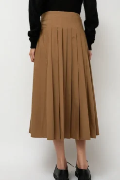 Pleated Wrap Skirt in Khaki^No.6 Store Best