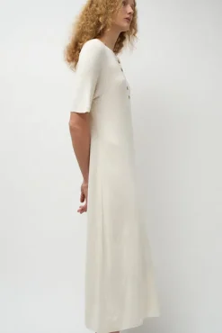 Rib Henley Dress in Bone^No.6 Store Fashion