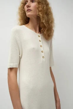 Rib Henley Dress in Bone^No.6 Store Fashion