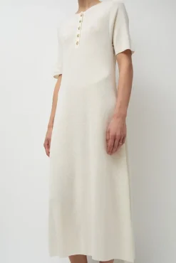 Rib Henley Dress in Bone^No.6 Store Fashion