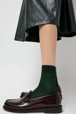 Ribbed Ankle Socks in Cipresso^No.6 Store Fashion