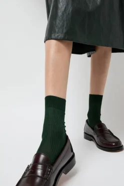 Ribbed Ankle Socks in Cipresso^No.6 Store Fashion