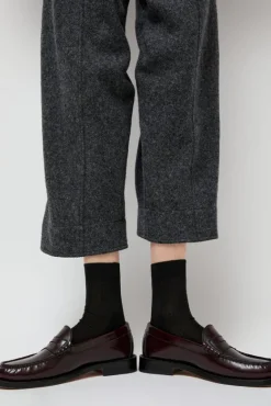 Ribbed Ankle Socks in Nero^No.6 Store Hot