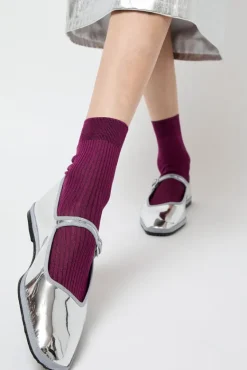 Ribbed Ankle Socks in Susina^No.6 Store Discount