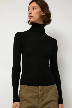 Ribbed High Neck in Black^No.6 Store Clearance
