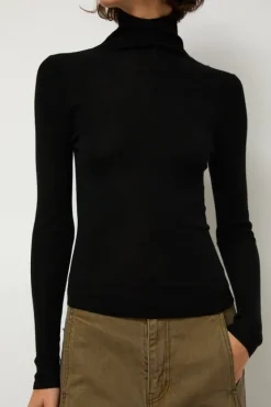Ribbed High Neck in Black^No.6 Store Clearance
