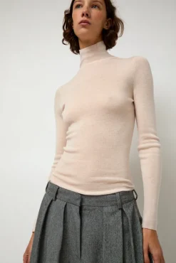 Ribbed High Neck in Blush^No.6 Store Best