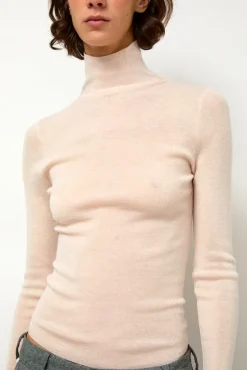 Ribbed High Neck in Blush^No.6 Store Best