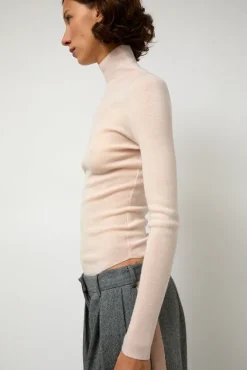 Ribbed High Neck in Blush^No.6 Store Best