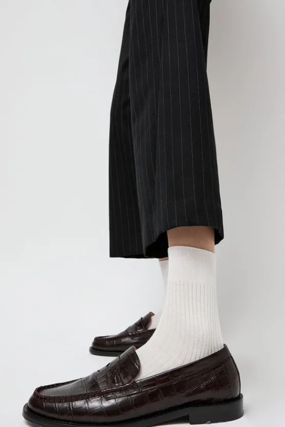 Ribbed Mid Calf Bio Cotton Socks in Off White^No.6 Store Outlet