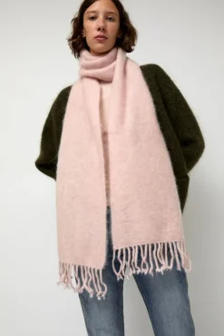 Ribbed Mohair Scarf in Blush^No.6 Store Clearance