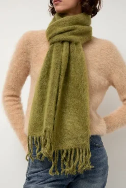 Ribbed Mohair Scarf in Matcha^No.6 Store Sale