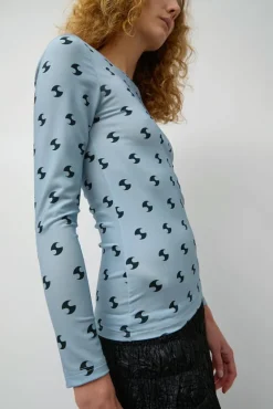 Sara Lycra Top in Blue and Black^No.6 Store Outlet