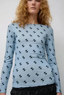 Sara Lycra Top in Blue and Black^No.6 Store Outlet