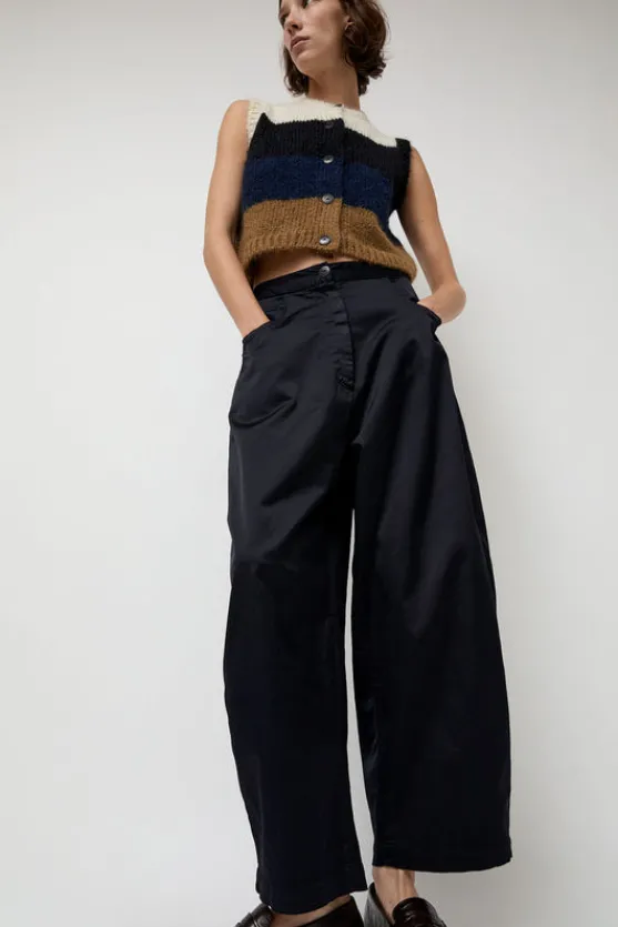 Satin Curved Pants in Night^No.6 Store Best