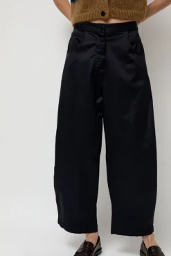Satin Curved Pants in Night^No.6 Store Best