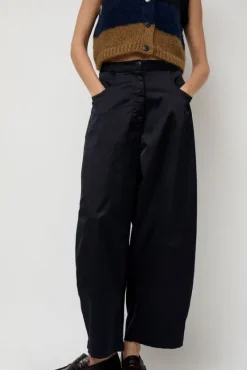 Satin Curved Pants in Night^No.6 Store Best