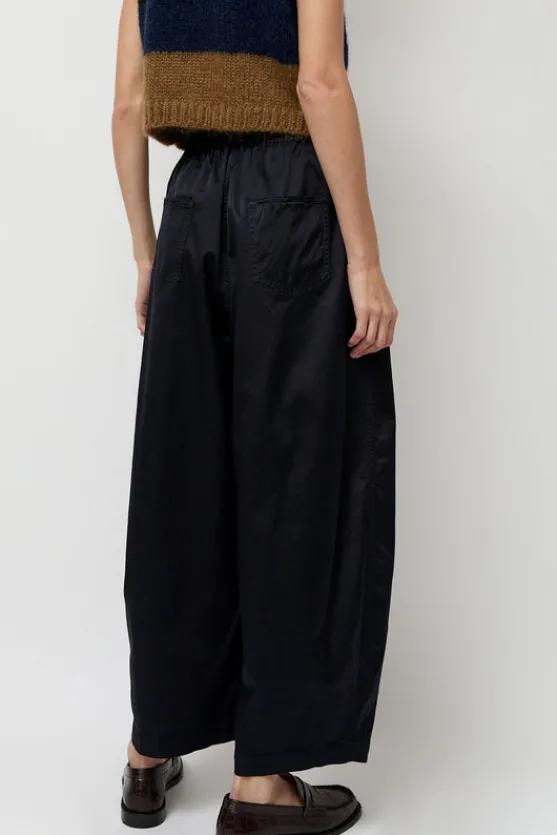 Satin Curved Pants in Night^No.6 Store Best