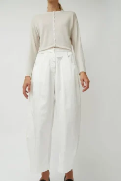 Satin Curved Pants in White^No.6 Store Discount
