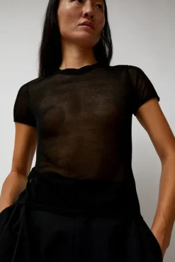 Sheer Baby Tee in Black^No.6 Store Best