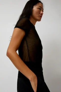 Sheer Baby Tee in Black^No.6 Store Best