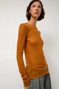 Sheer Long Sleeve in Camel^No.6 Store Clearance