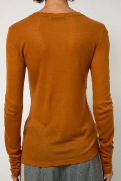 Sheer Long Sleeve in Camel^No.6 Store Clearance