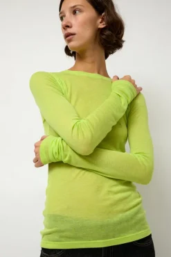 Sheer Long Sleeve in Wasabi^No.6 Store New