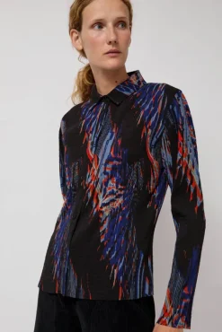 Silhouette Plisse Shirt in Blue Shadow Wing^No.6 Store Fashion