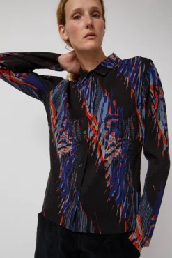 Silhouette Plisse Shirt in Blue Shadow Wing^No.6 Store Fashion