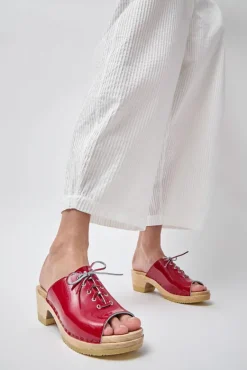 Simone Clog on Mid Heel in Red Patent^No.6 Store Sale