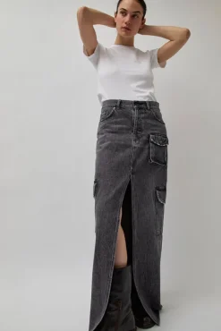 Skylar Denim Skirt in Marble Black^No.6 Store Best