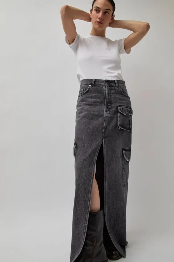 Skylar Denim Skirt in Marble Black^No.6 Store Best