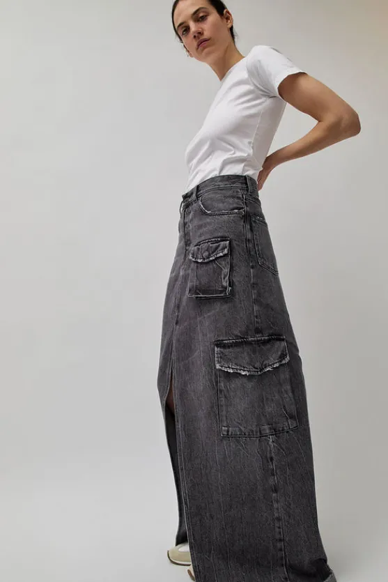 Skylar Denim Skirt in Marble Black^No.6 Store Best