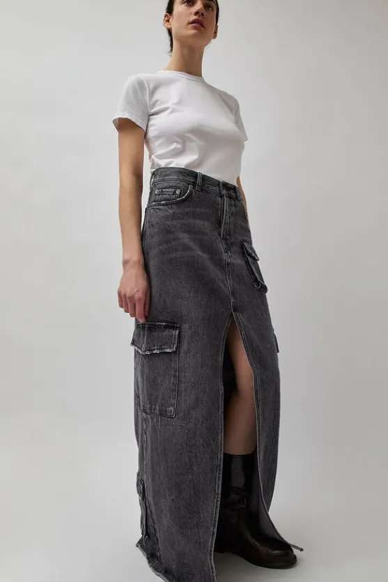 Skylar Denim Skirt in Marble Black^No.6 Store Best